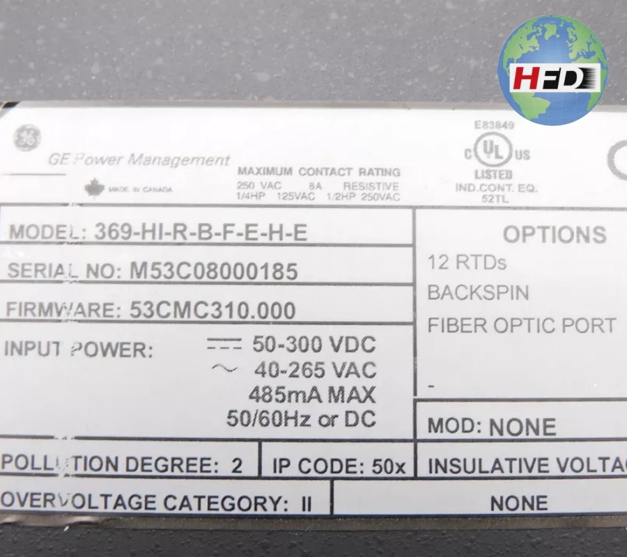 Ge 369-HI-R-B-F-E-H-E Relay - Ge Relays